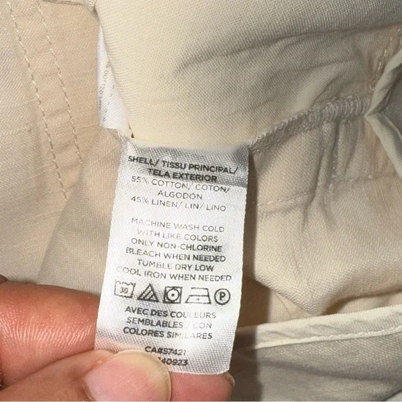 LOFT Cream Wide Leg Pants - Picture 7 of 8